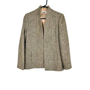 Vintage Wool Tweed Blazer Tan S Retro Academia Preppy Classic Chic 70s Neutral